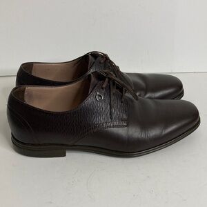 Salvatore Ferragamo Derby Shoes Mens 7 US 8 EE Brown Leather Lace Up Spencer